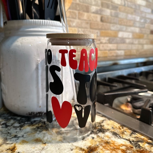 NEW-To teach is to love beer glass can - Picture 5 of 6
